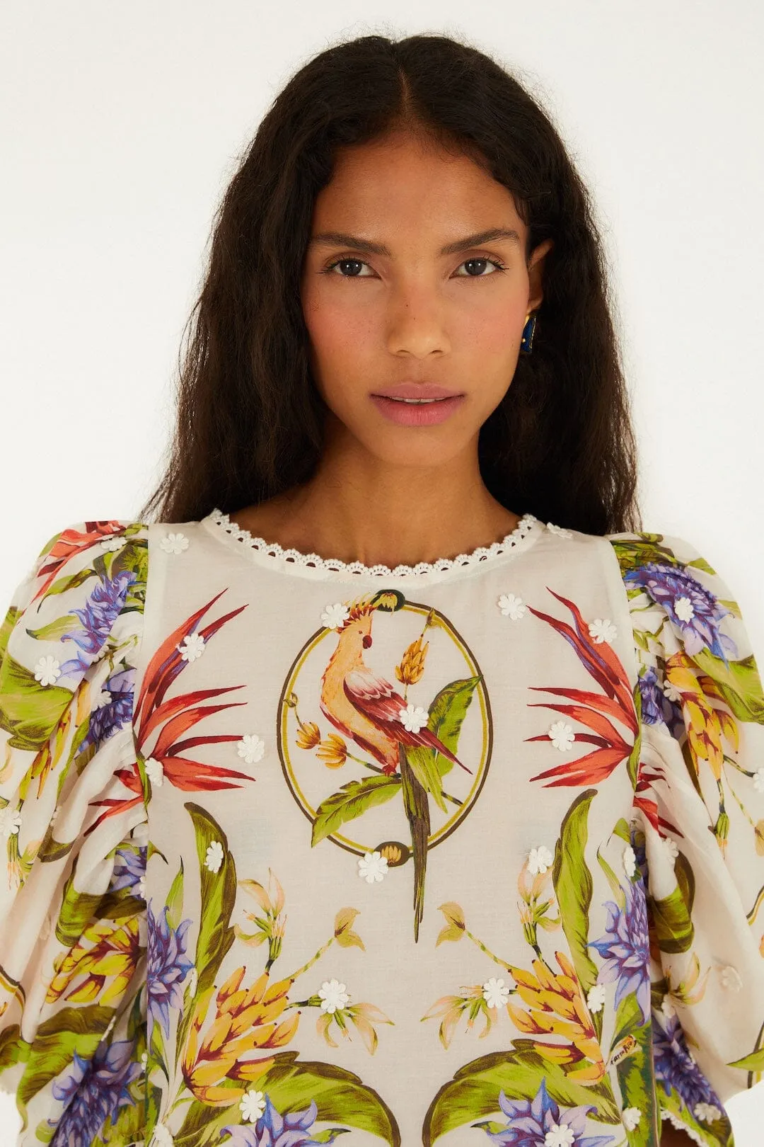 Sand Tropical Scarf Blouse sold by FARM Rio product image thumbnail 2