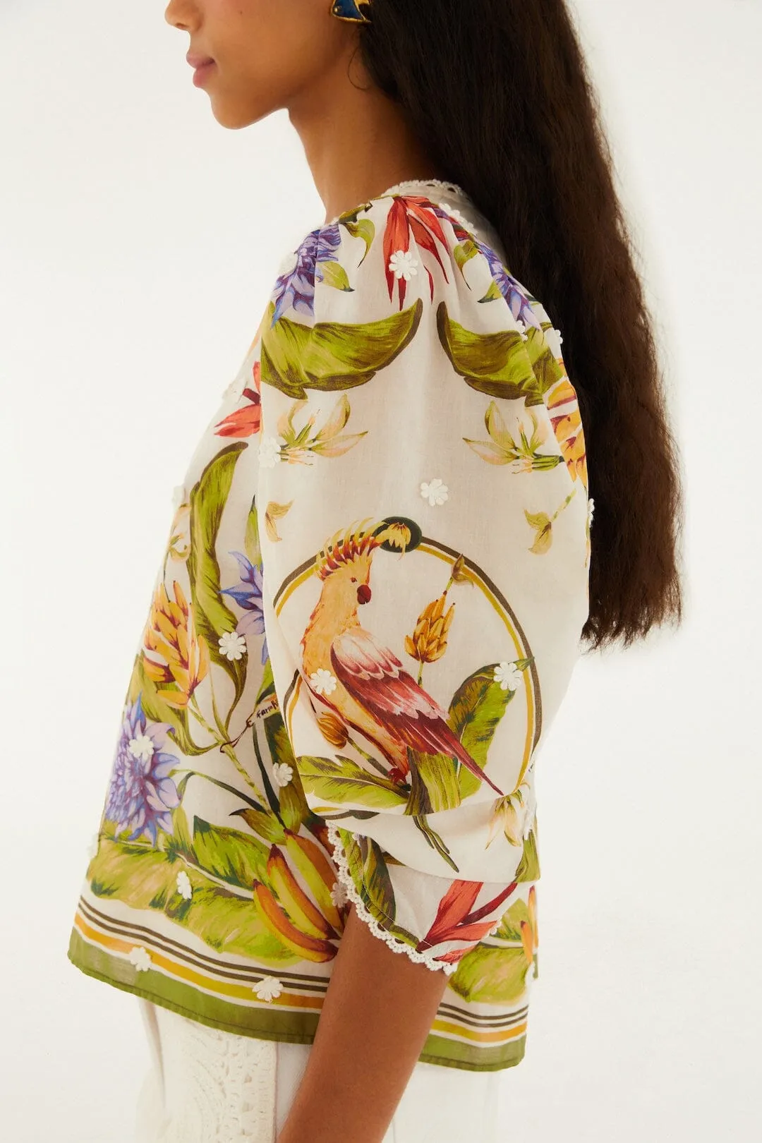 Sand Tropical Scarf Blouse sold by FARM Rio product image thumbnail 5