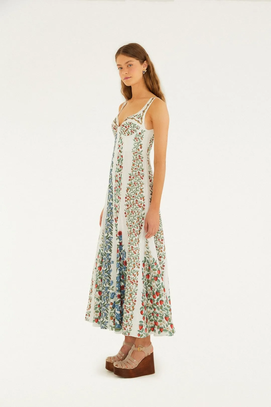Off-White Fruit Beauty Lenzing™ Ecovero™ Euroflax™ Maxi Dress sold by FARM Rio product image thumbnail 5