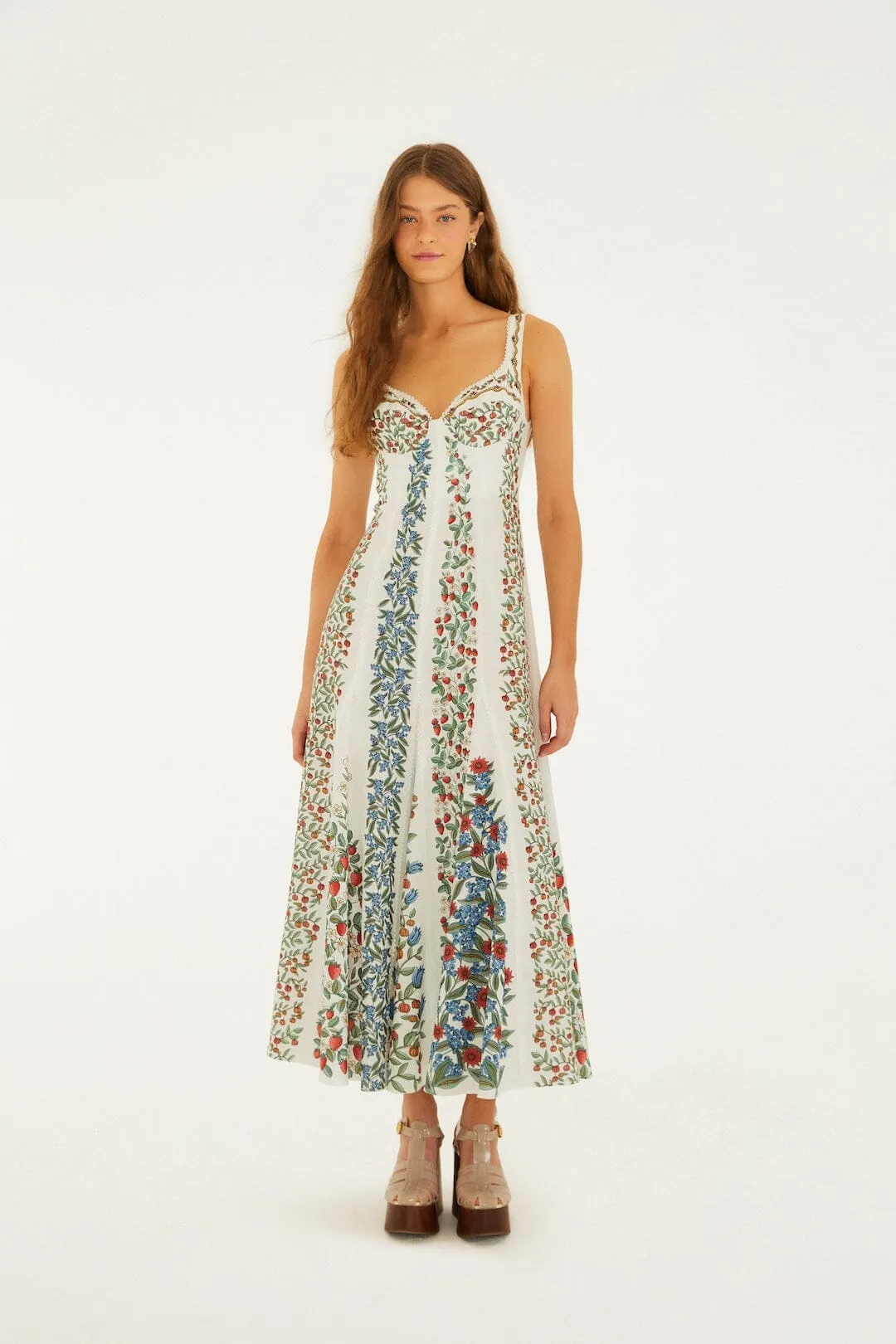 Off-White Fruit Beauty Lenzing™ Ecovero™ Euroflax™ Maxi Dress sold by FARM Rio