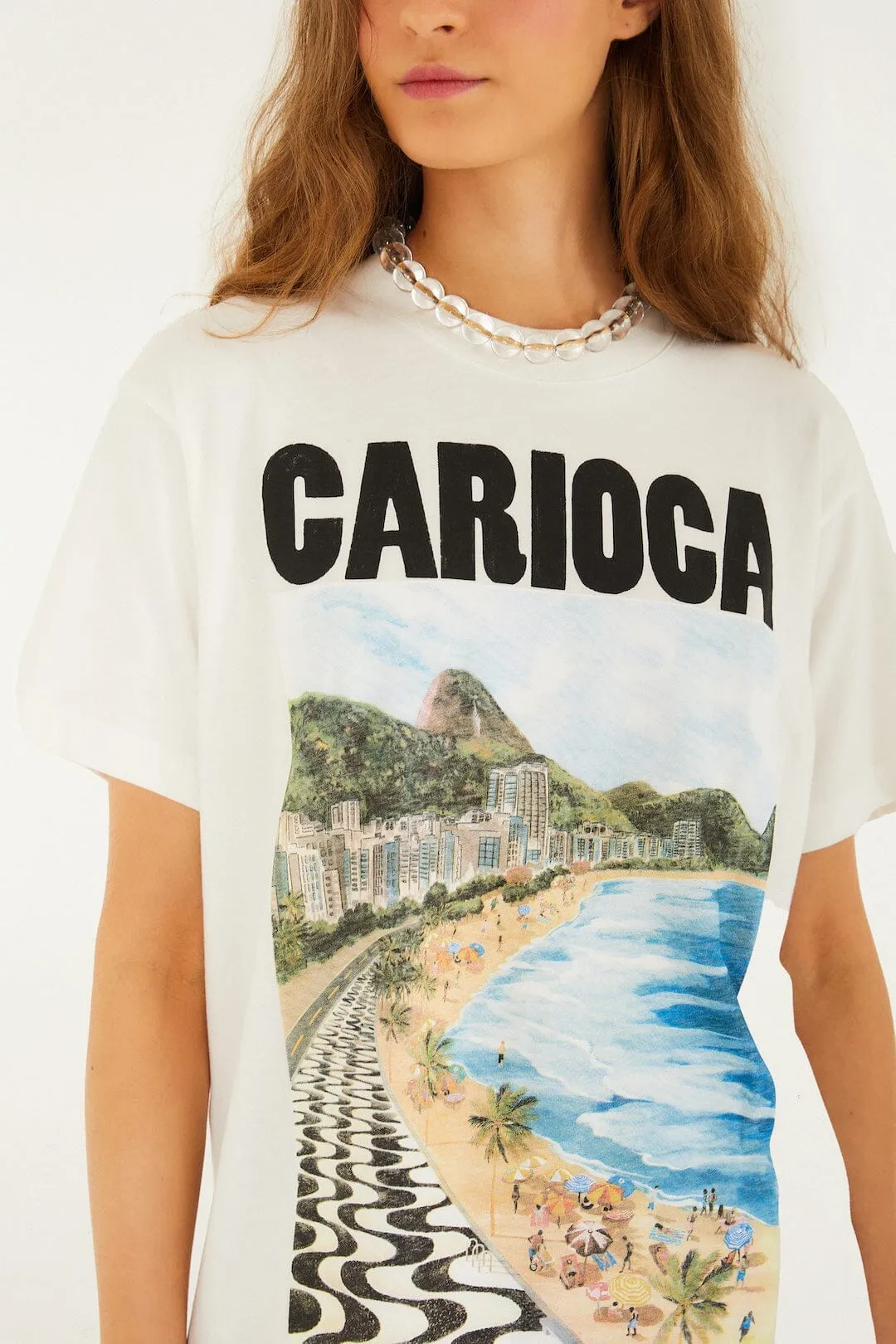 Off-White Landscape Carioca Organic Cotton Relaxed T-Shirt sold by FARM Rio product image thumbnail 2