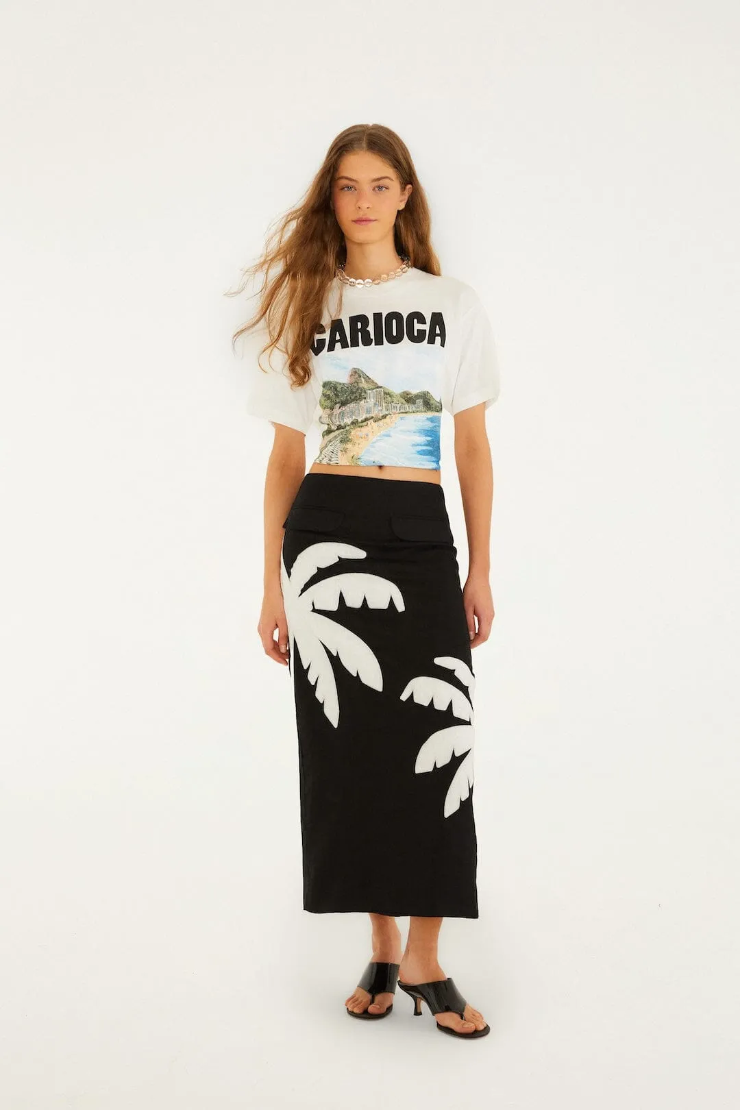 Off-White Landscape Carioca Organic Cotton Relaxed T-Shirt sold by FARM Rio product image thumbnail 4