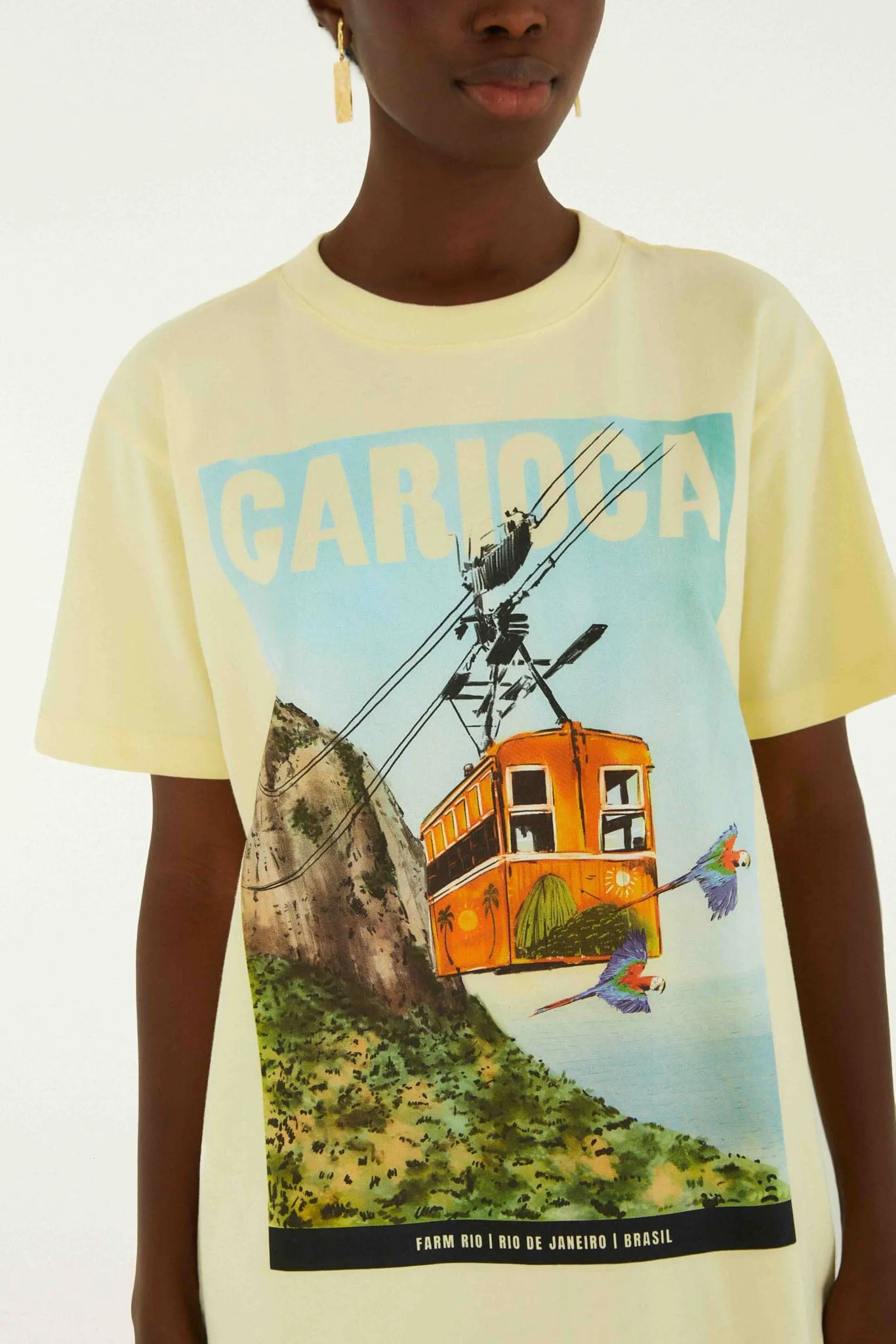 Bondinho Landscape Carioca Organic Cotton Relaxed T-Shirt sold by FARM Rio product image thumbnail 2