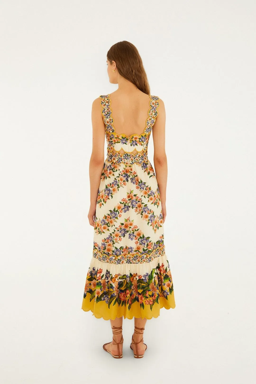 Sand Hilo Stripes Lenzing™ Ecovero™ Euroflax™ Midi Dress sold by FARM Rio product image thumbnail 3