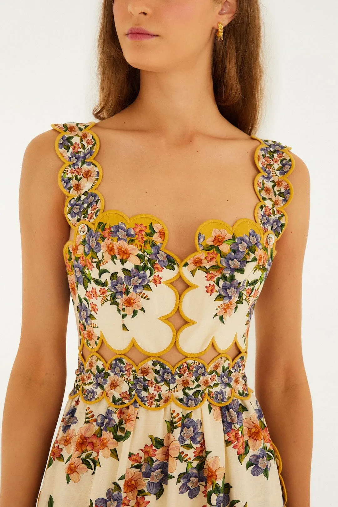 Sand Hilo Stripes Lenzing™ Ecovero™ Euroflax™ Midi Dress sold by FARM Rio product image thumbnail 2