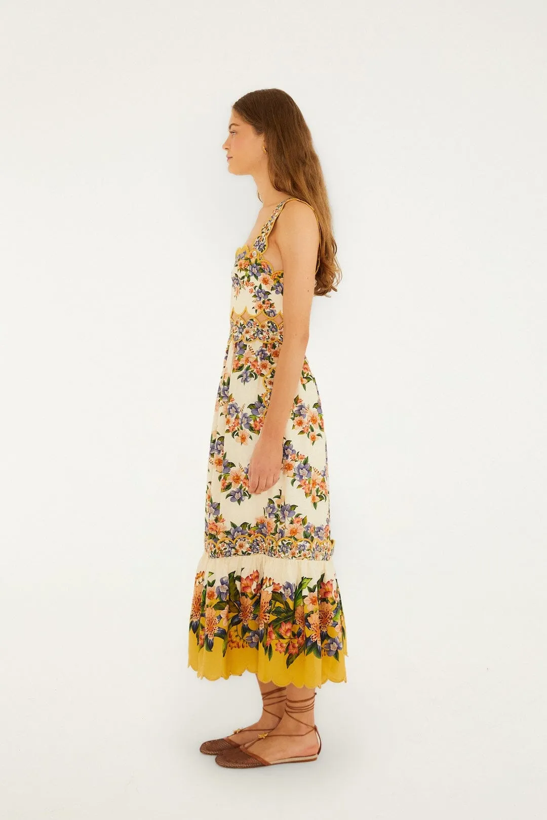 Sand Hilo Stripes Lenzing™ Ecovero™ Euroflax™ Midi Dress sold by FARM Rio product image thumbnail 4