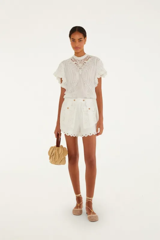 Off-White Artisanal Euroflax™ Premium Linen Short made by FARM Rio