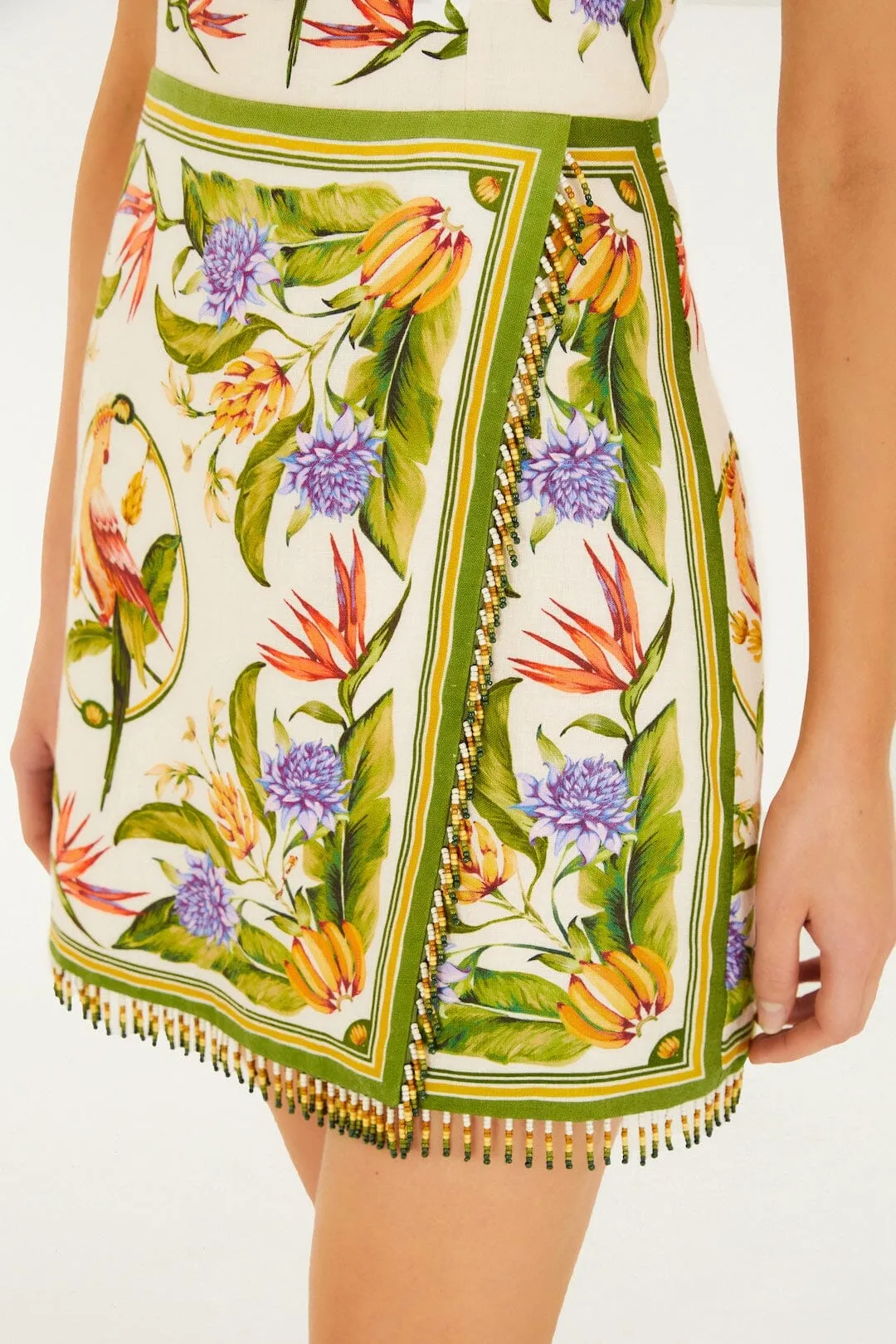 Sand Tropical Scarf Euroflax™ Premium Linen Sleeveless Mini Dress sold by FARM Rio product image thumbnail 4