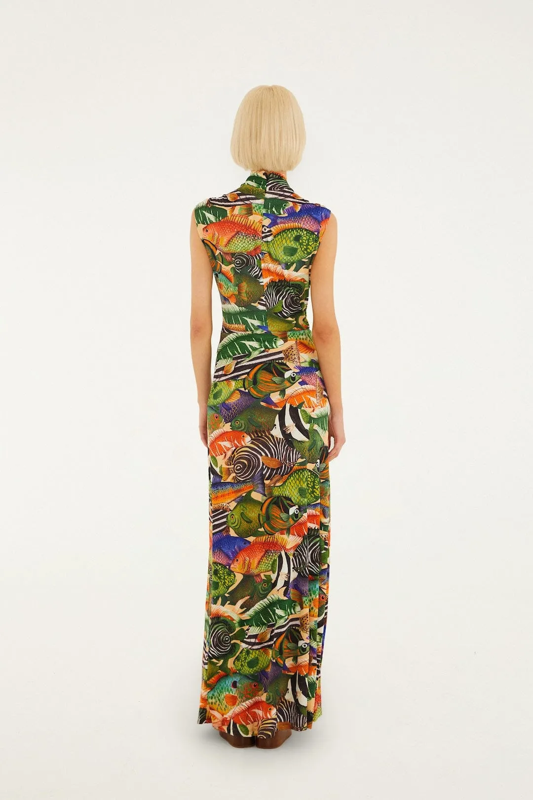 Multicolor Fish Sea Sleeveless Maxi Dress sold by FARM Rio product image thumbnail 3