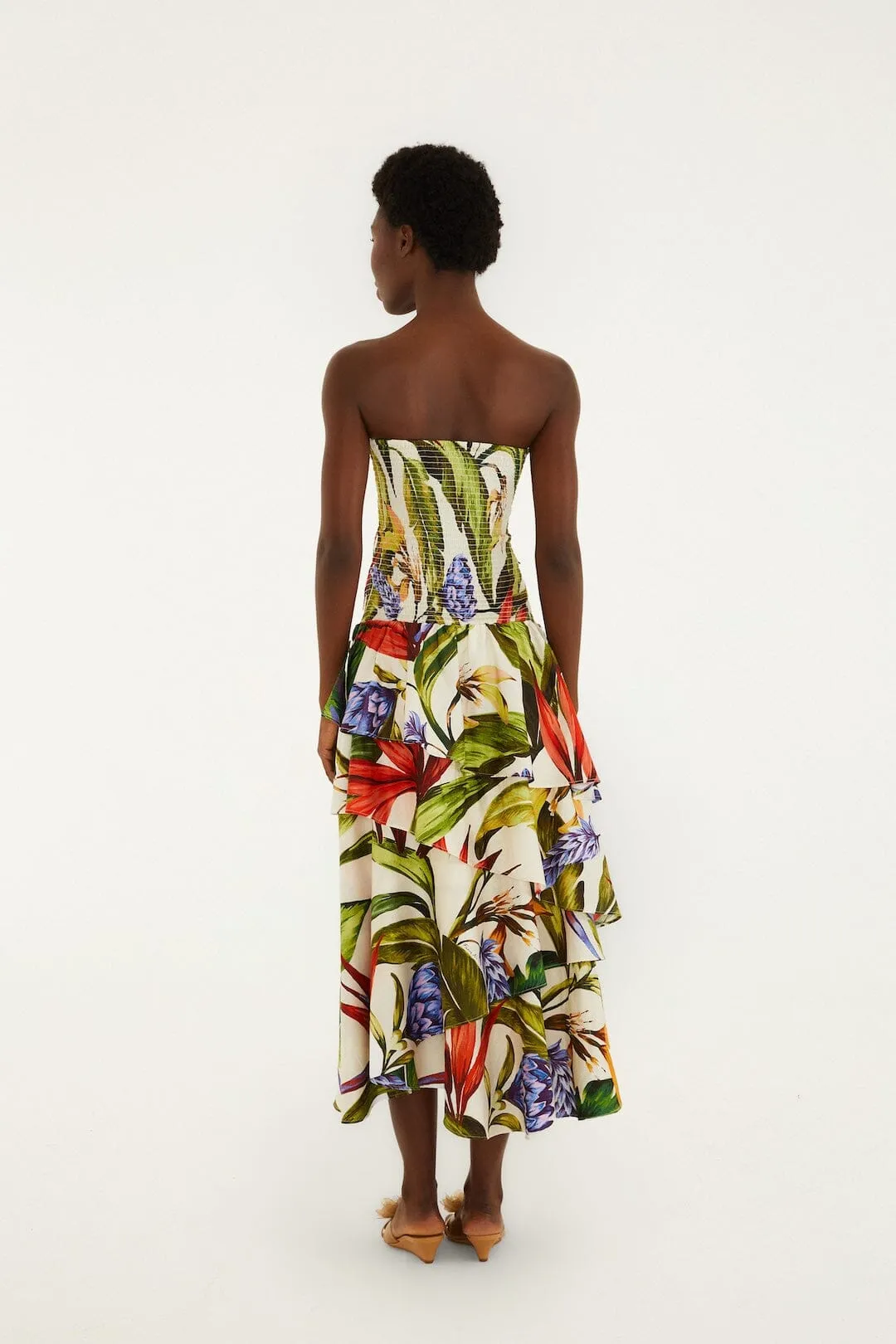 Sand Florart Strapless Maxi Dress sold by FARM Rio product image thumbnail 3