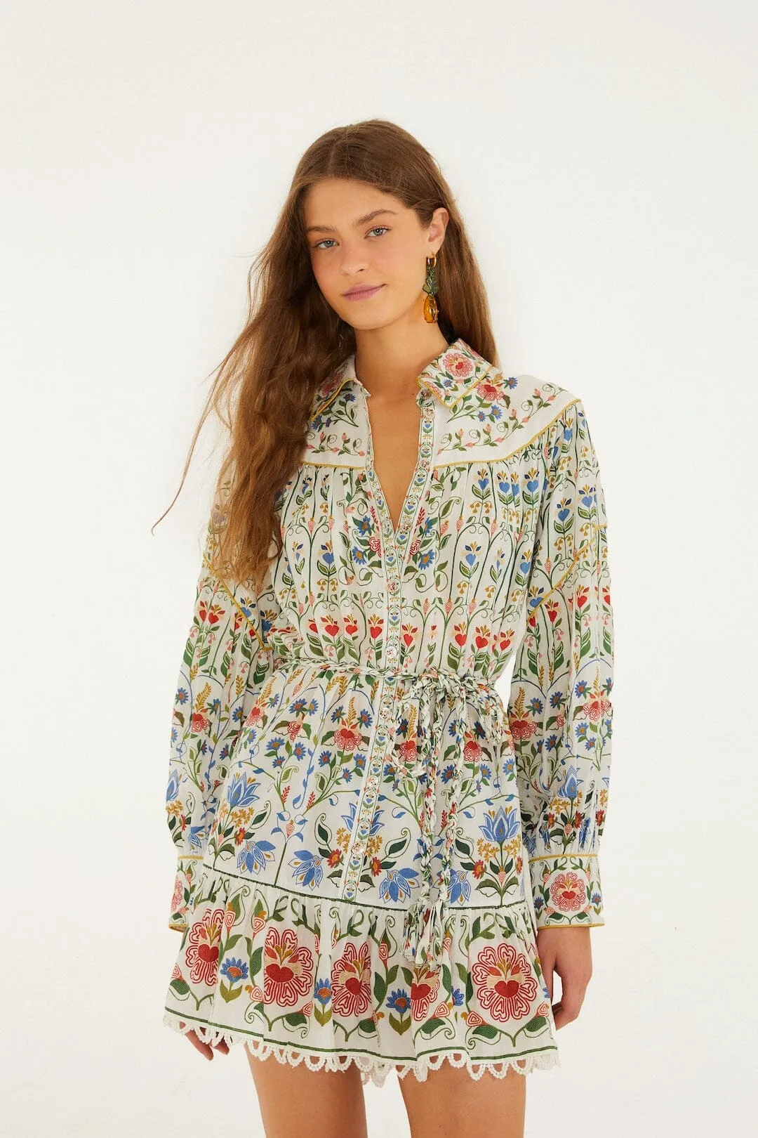 Off-White Stitched Garden Mini Dress sold by FARM Rio product image thumbnail 5