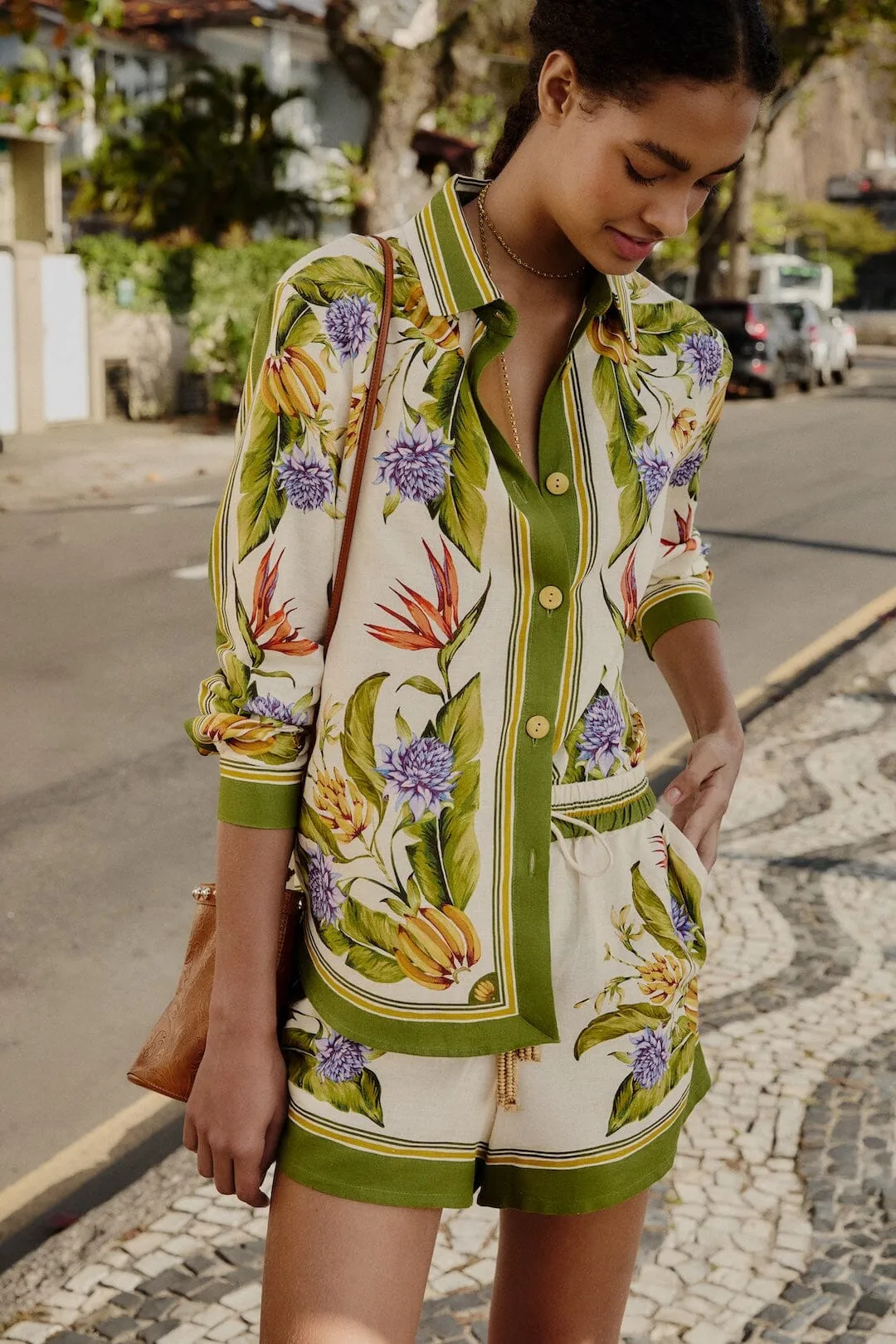 Sand Tropical Scarf Lenzing™ Ecovero™ Euroflax™ Shorts sold by FARM Rio product image thumbnail 2