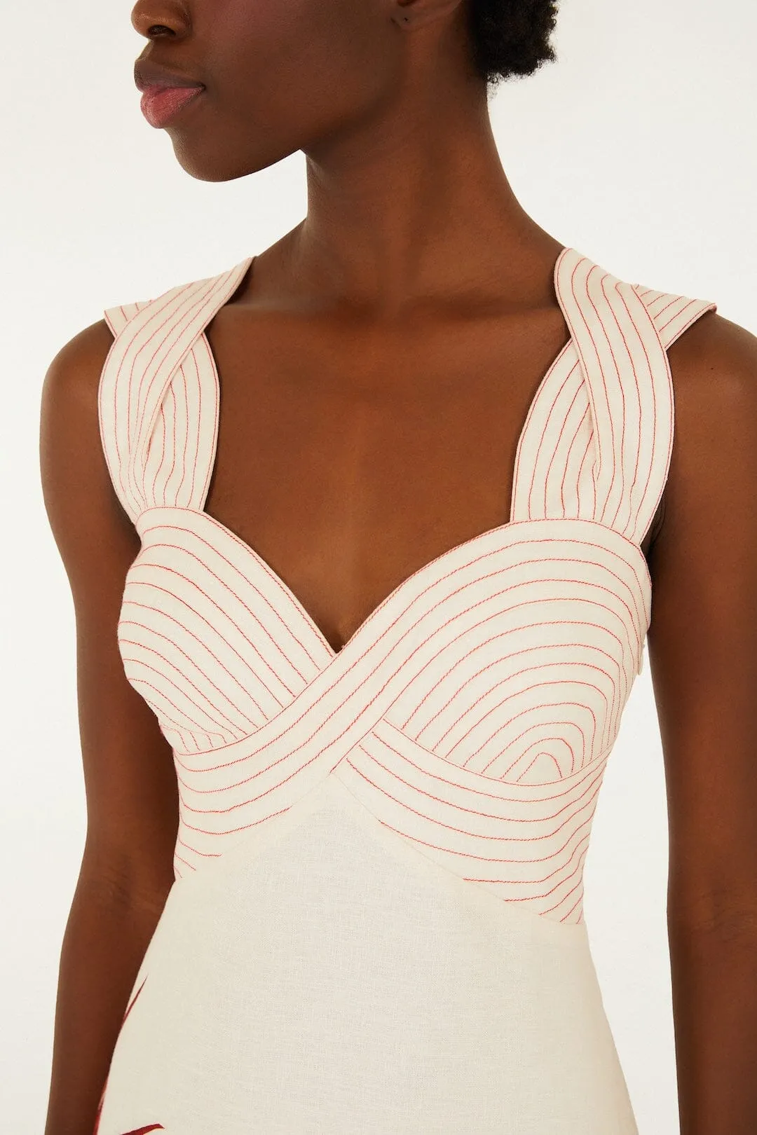 Sand Strelitzia Euroflax™ Premium Linen Midi Dress sold by FARM Rio product image thumbnail 2