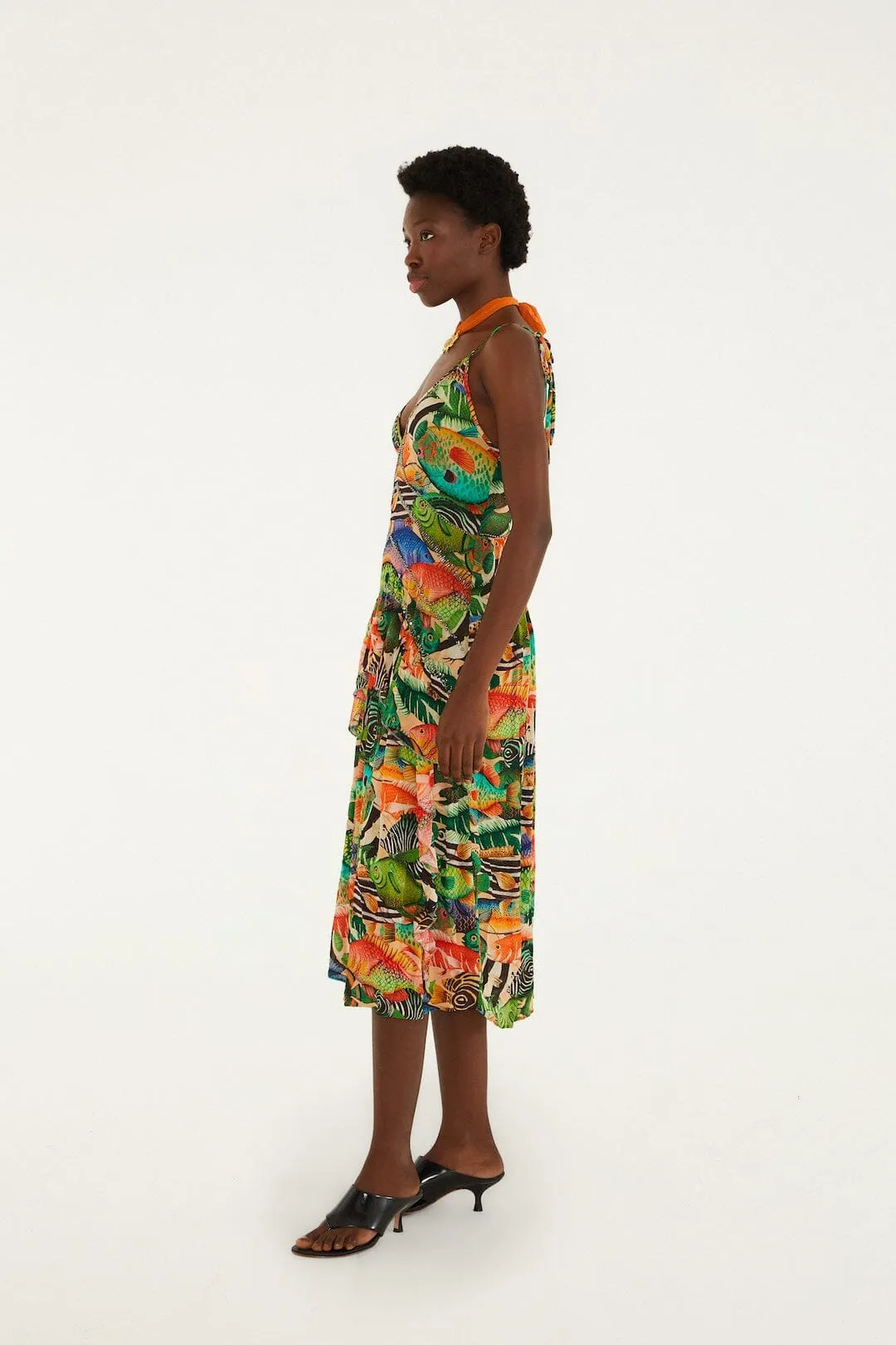 Multicolor Fish Sea Sleeveless Midi Dress sold by FARM Rio product image thumbnail 4