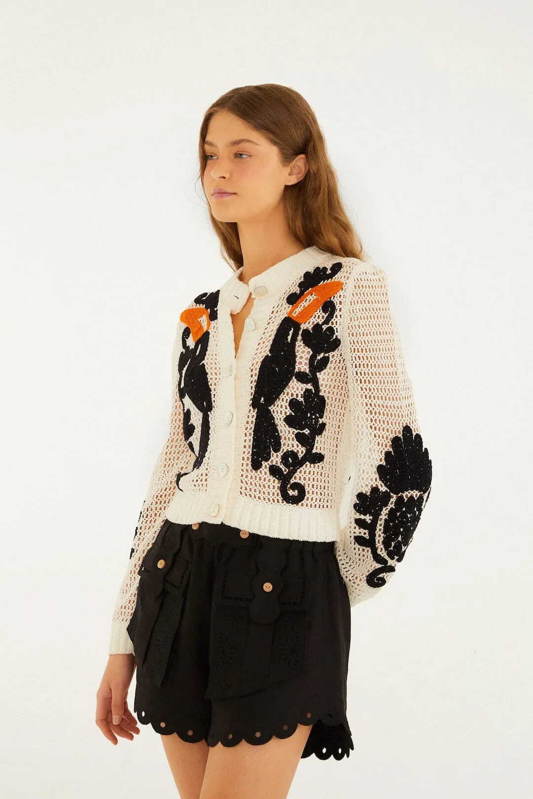 Black Artisanal Euroflax™ Premium Linen Short sold by FARM Rio product image thumbnail 4