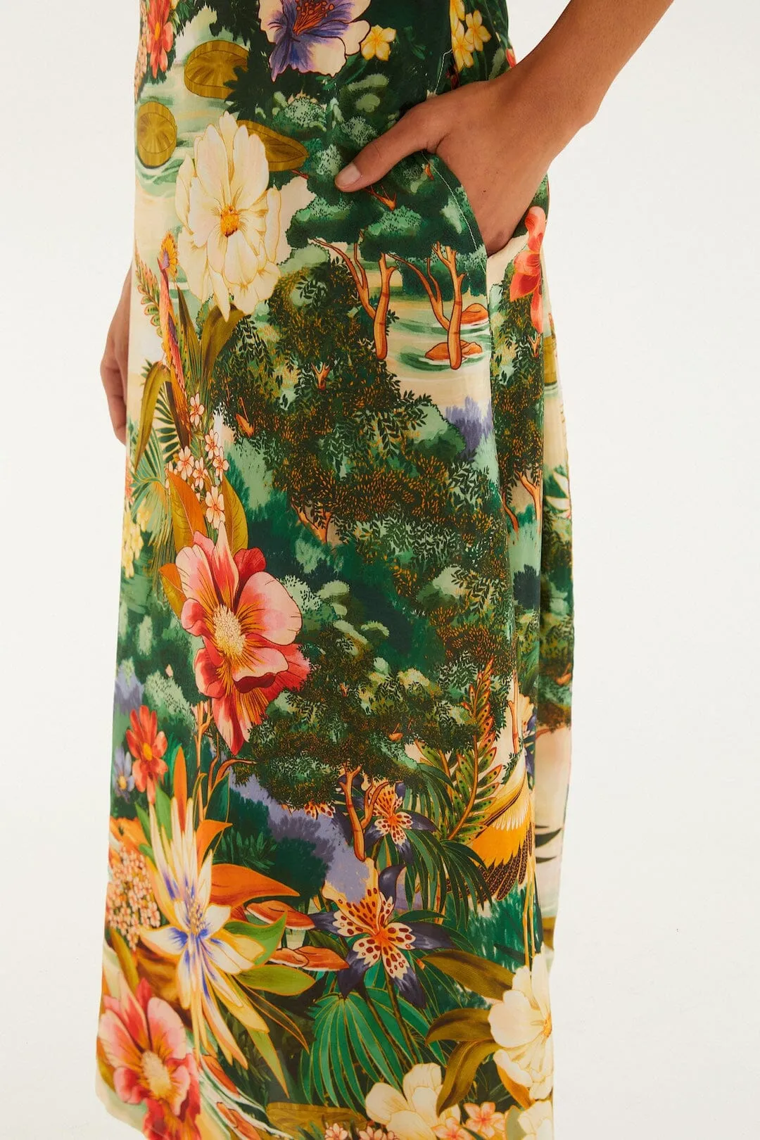 Multicolor Oriental Garden Short Sleeve Maxi Dress sold by FARM Rio product image thumbnail 2