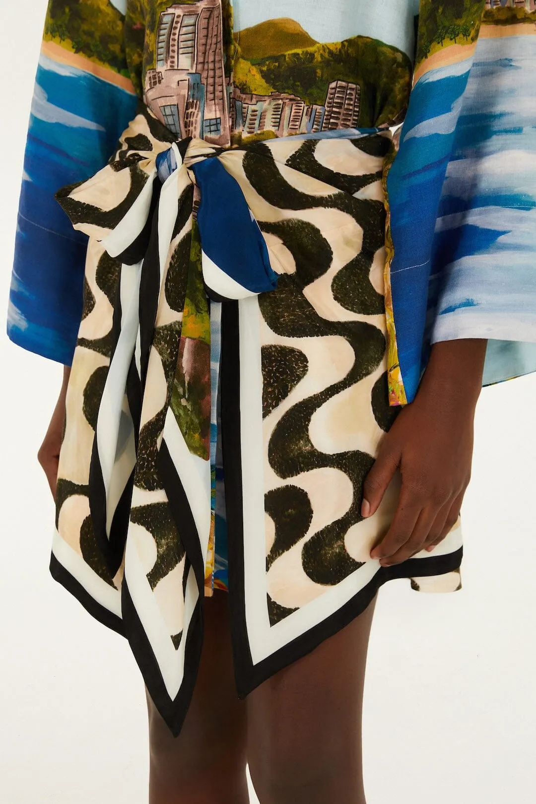 Multicolor Copacabana Beach Euroflax™ Premium Linen Long Sleeve Kimono sold by FARM Rio product image thumbnail 4