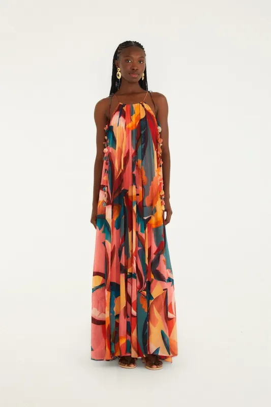Multicolor Atlantic Rainforest Sleeveless Maxi Dress made by FARM Rio