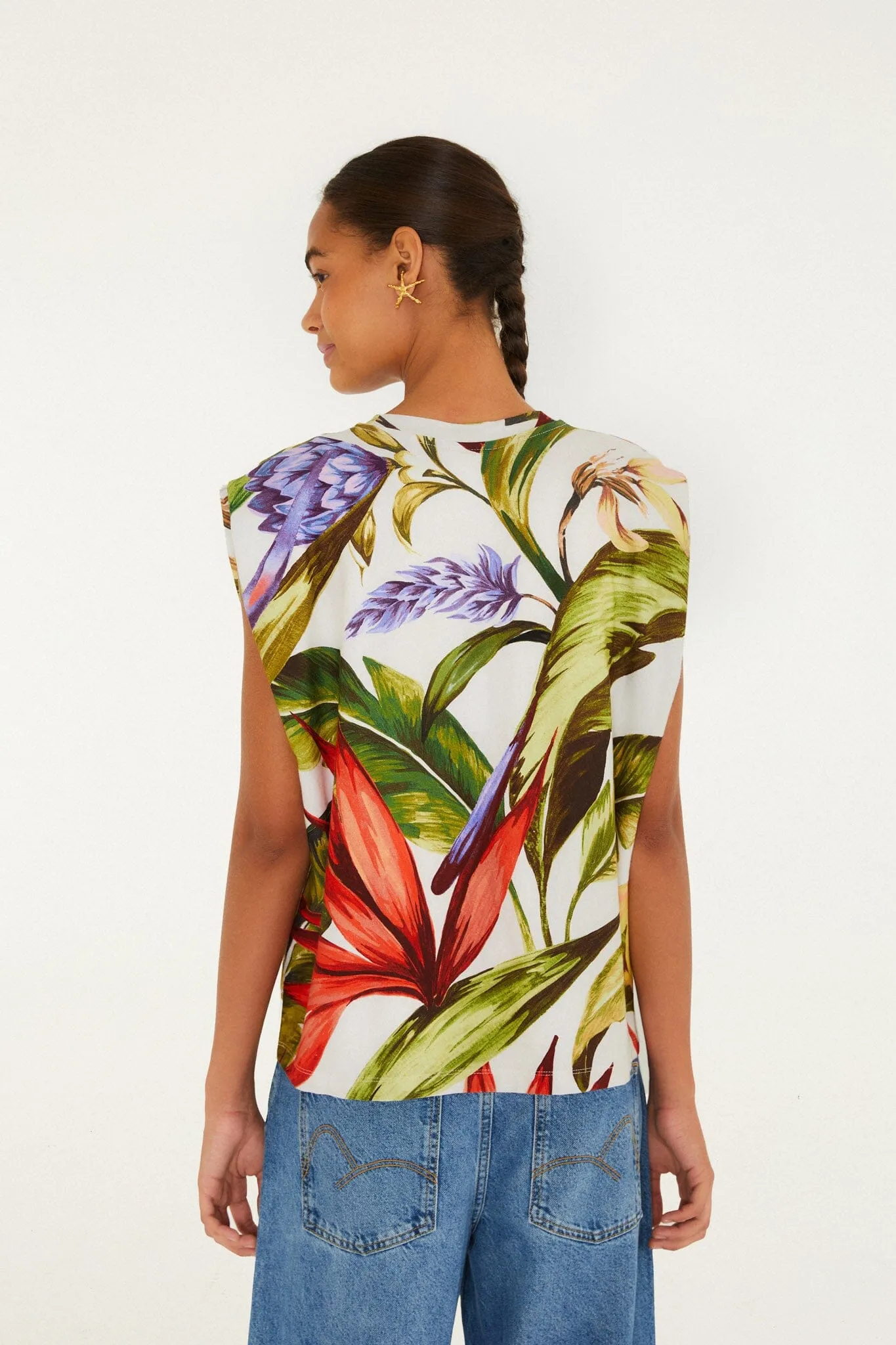 Sand Florart Organic Cotton Tshirt Blouse sold by FARM Rio product image thumbnail 3