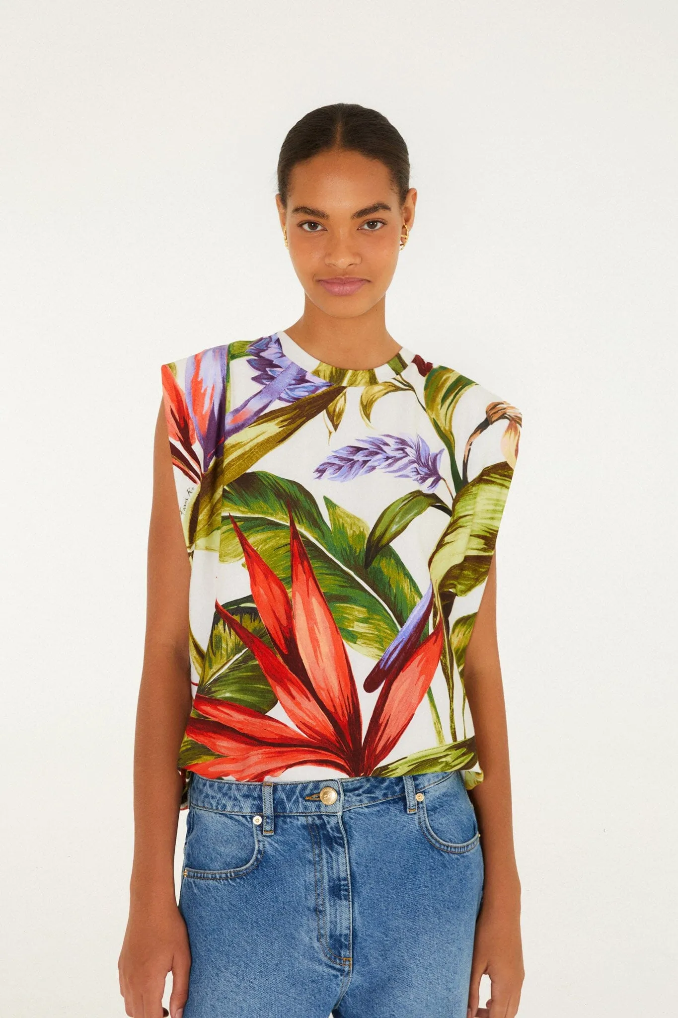 Sand Florart Organic Cotton Tshirt Blouse sold by FARM Rio