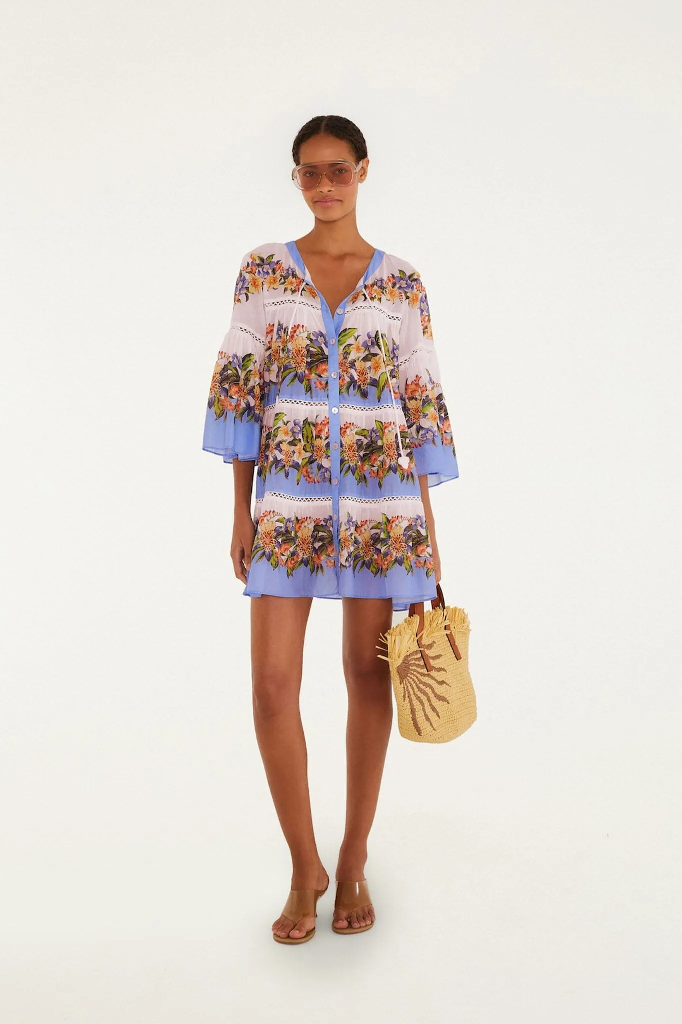 Light Blush Hilo Stripes Mini Dress sold by FARM Rio product image thumbnail 2