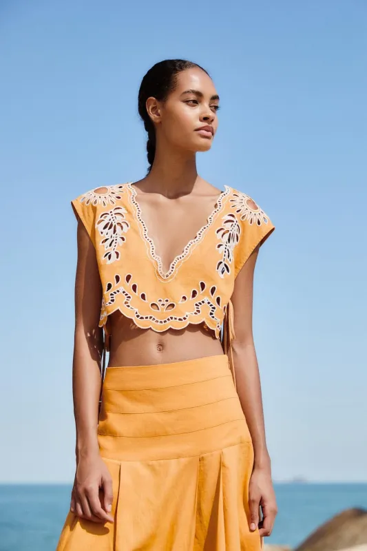 Camel Banana Tree Blouse made by FARM Rio