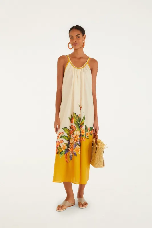 Light Blush Hilo Stripes Maxi Dress made by FARM Rio