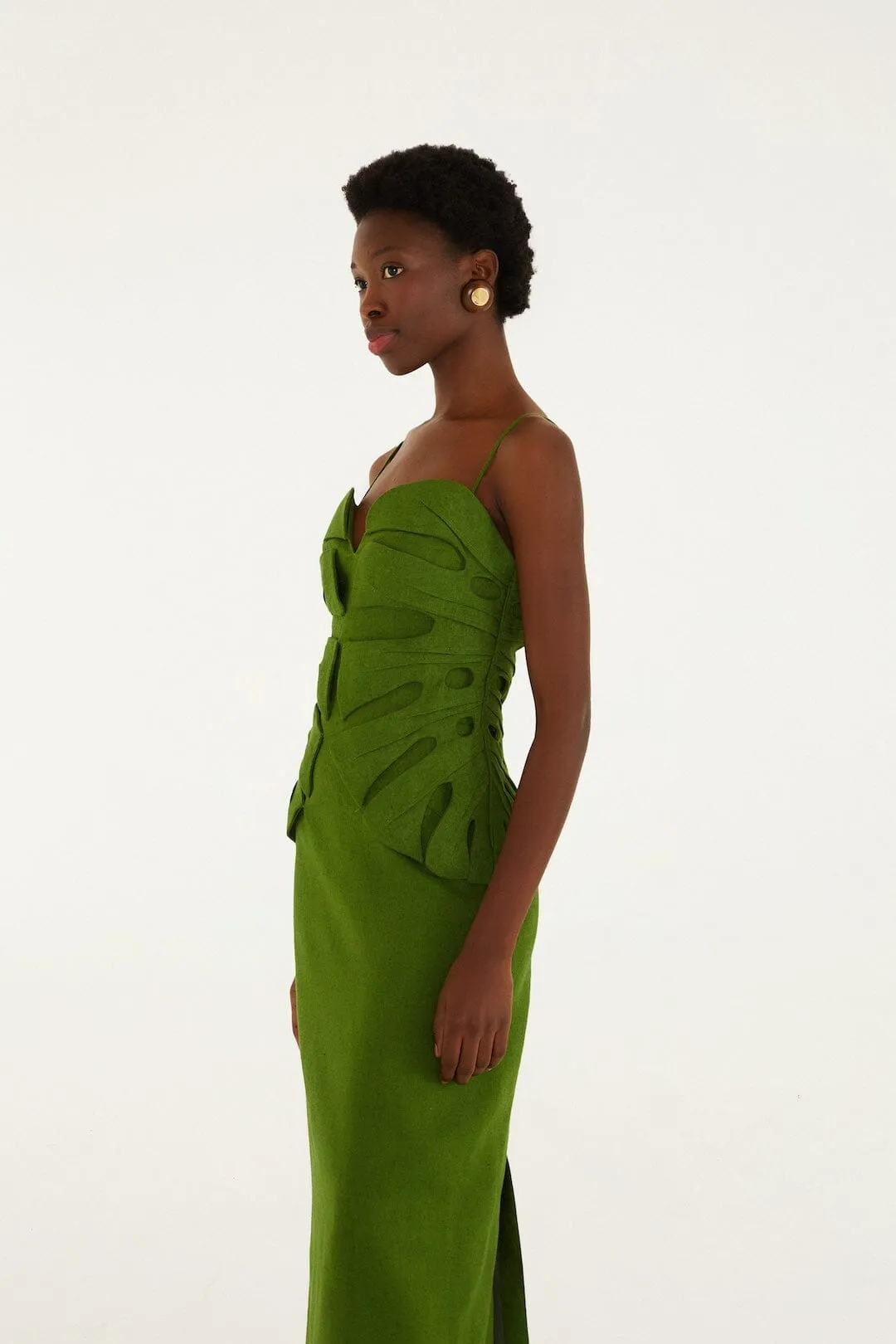 Green Monstera Leaf Sleeveless Maxi Dress sold by FARM Rio product image thumbnail 5