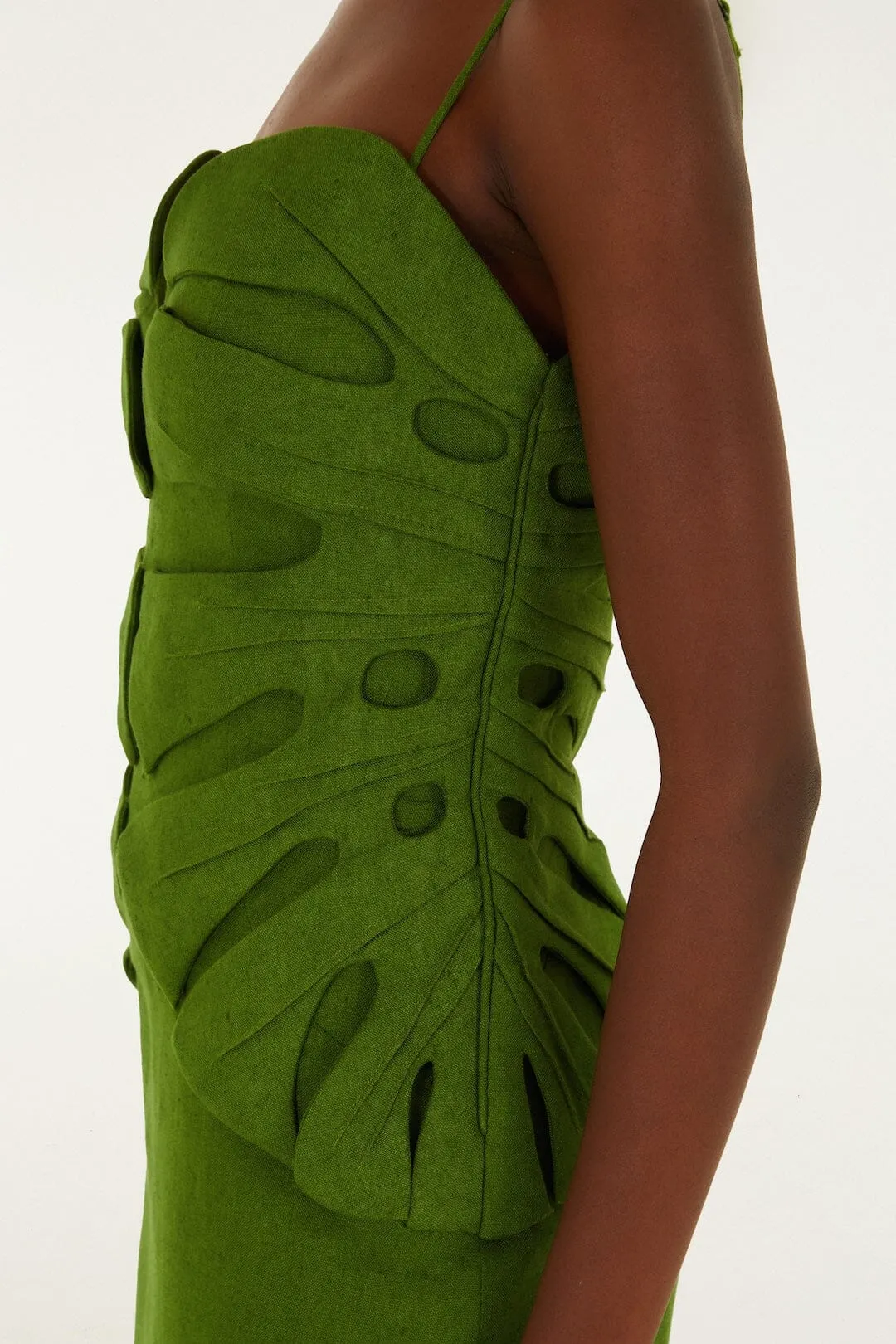 Green Monstera Leaf Sleeveless Maxi Dress sold by FARM Rio product image thumbnail 4