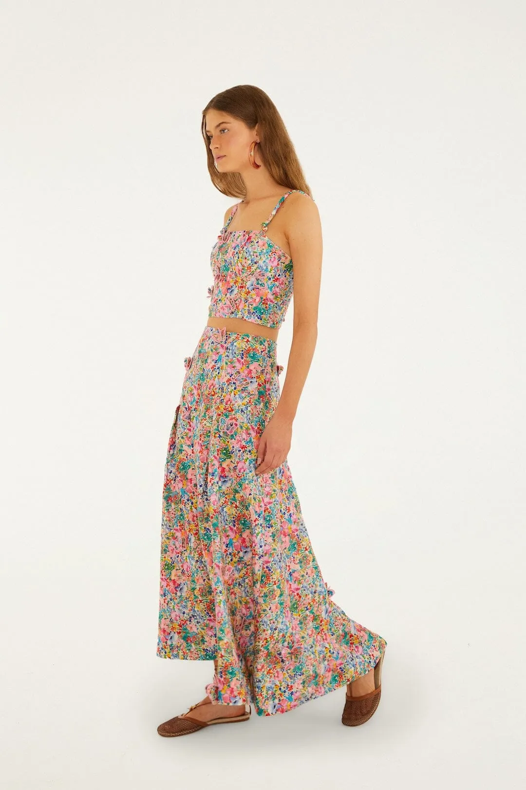 Off-White Peasant Floral Butterflies Euroflax Premium Linen Top sold by FARM Rio product image thumbnail 4