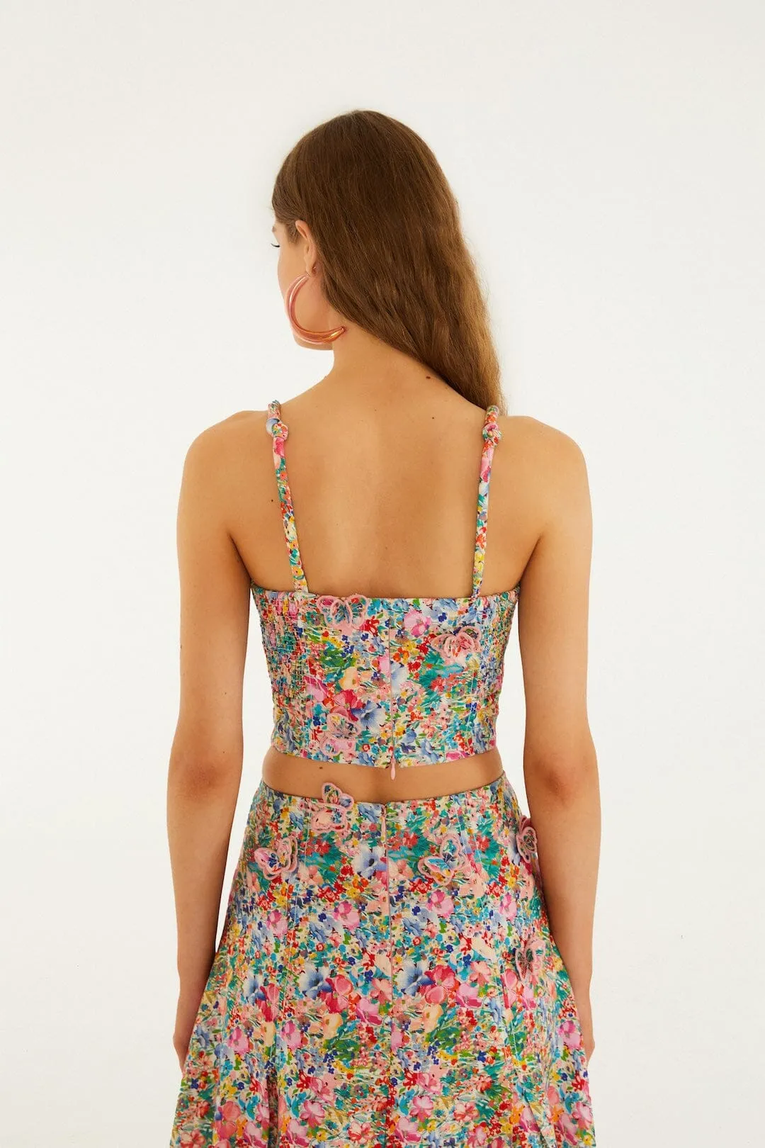 Off-White Peasant Floral Butterflies Euroflax Premium Linen Top sold by FARM Rio product image thumbnail 3