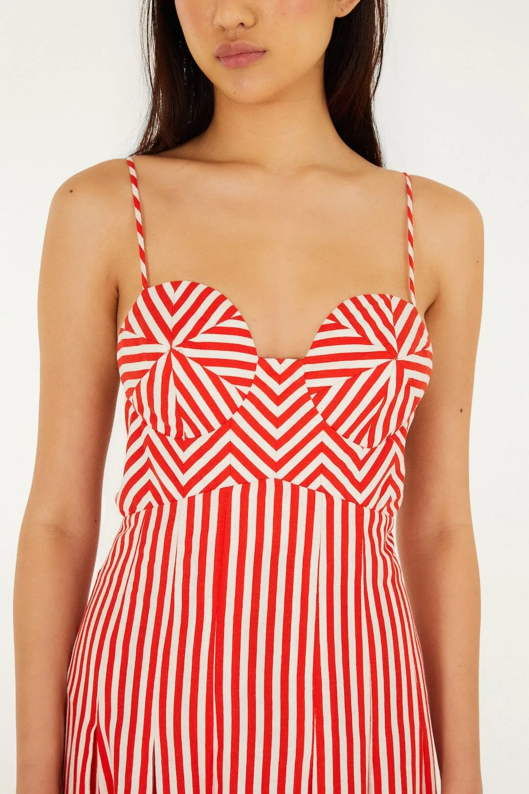 Off-White Checkered Stripes Sleeveless Lenzing™ Ecovero™ Euroflax™ Maxi Dress sold by FARM Rio product image thumbnail 2