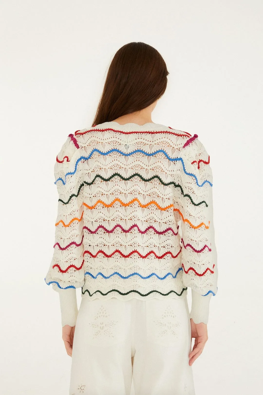 Colorful Stripes Knit Cardigan sold by FARM Rio product image thumbnail 3