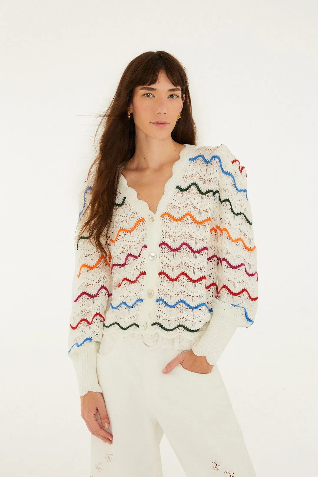 Colorful Stripes Knit Cardigan sold by FARM Rio