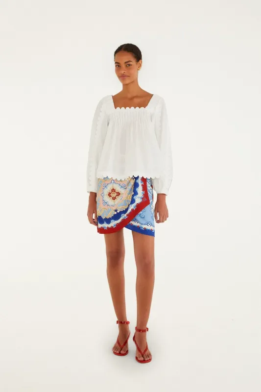 Mixed Cherry Royalty Scarf Lenzing Ecovero Euroflax Mini Skirt sold by FARM Rio