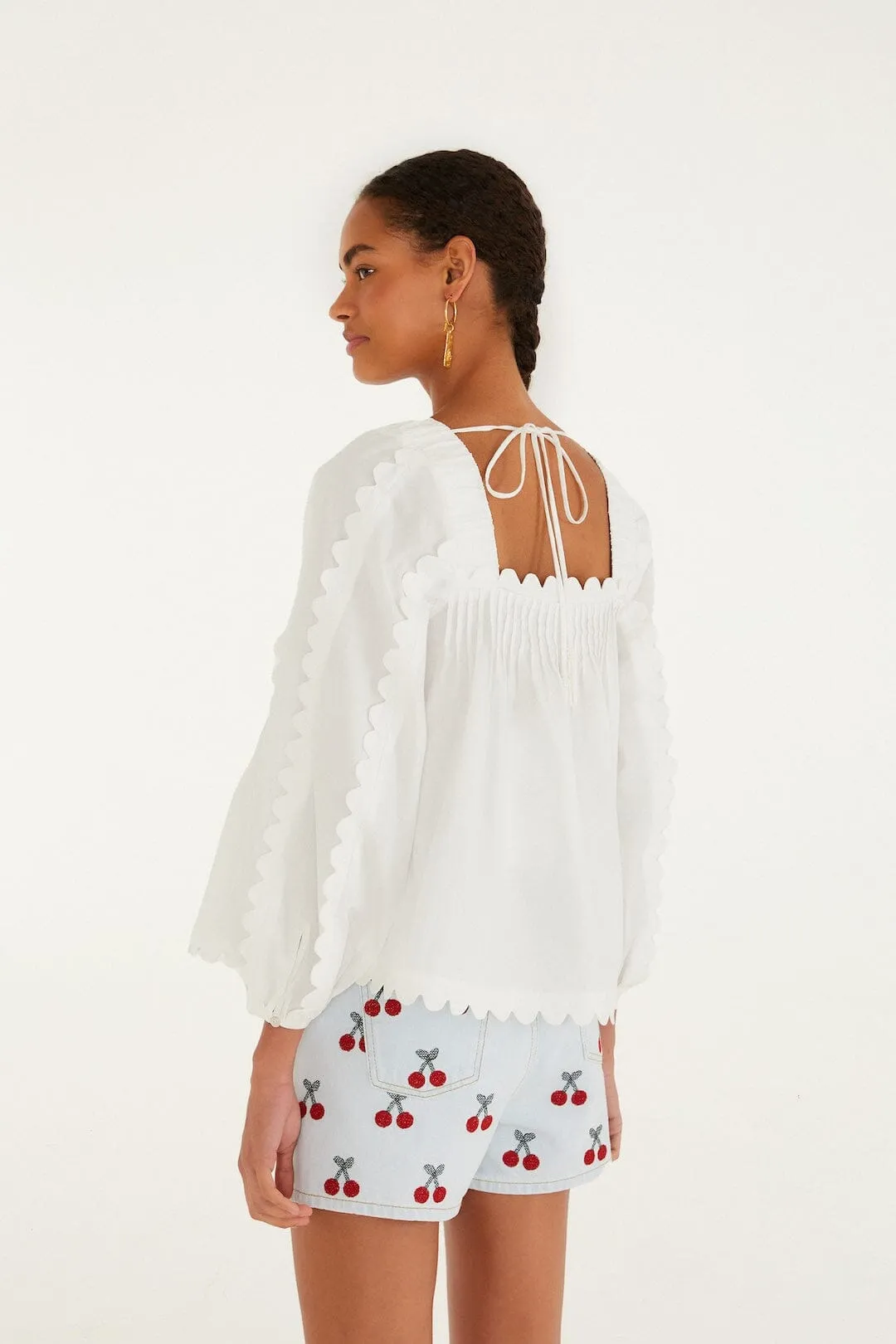 Off-White Long Sleeve Blouse sold by FARM Rio product image thumbnail 3