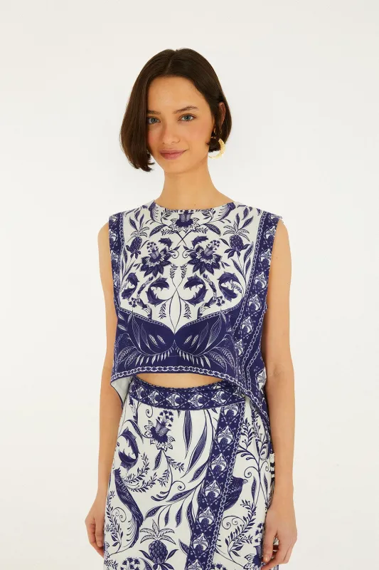 Off-White Nina Lenzing Ecovero Euroflaxcrop Top made by FARM Rio