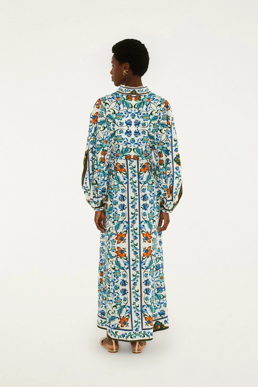 Off-White Flora Tile Lenzing Ecovero Euroflax Maxi Dress sold by FARM Rio product image thumbnail 3