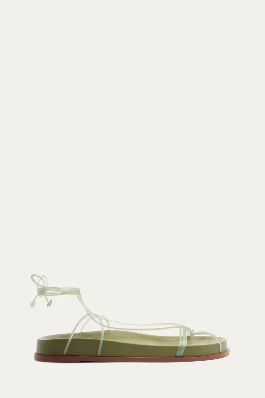 Green Spaghetti Jelly Anatomic Flat Sandal made by FARM Rio