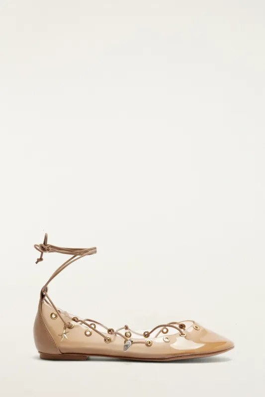 Sand Sea Lace Up Jelly Ballerina made by FARM Rio