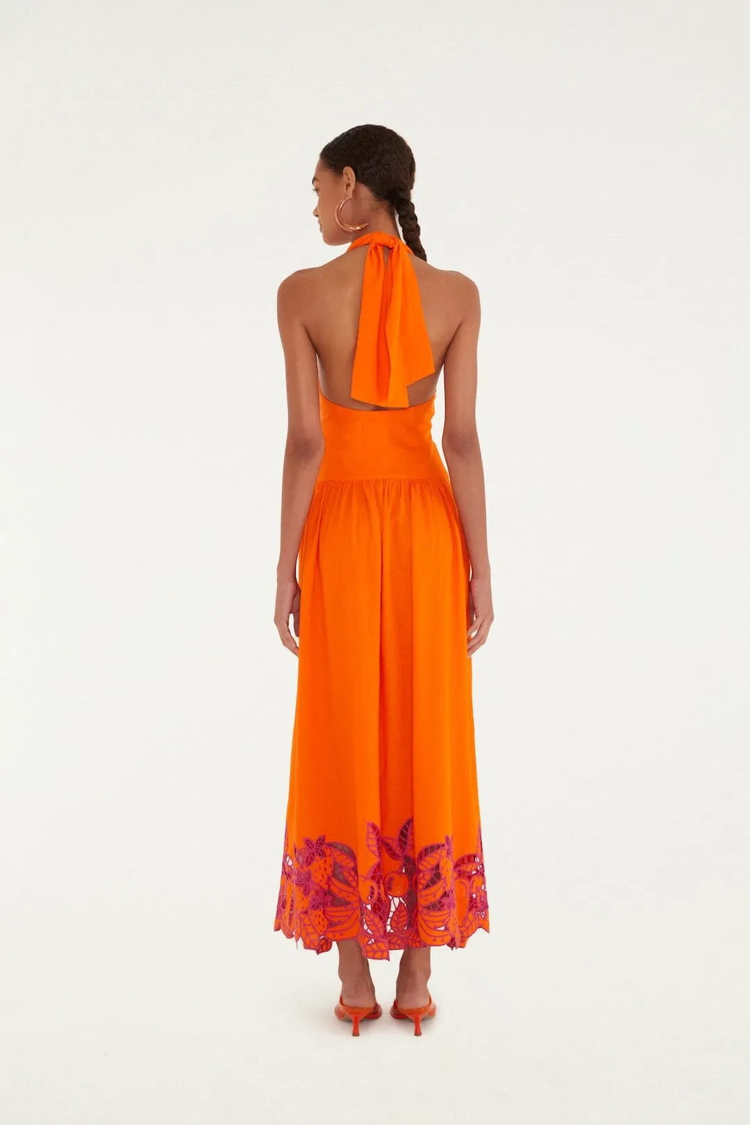 Orangee Fruit Richelieu Artisanal Lenzing™ Ecovero™ Euroflax™ Maxi Dress sold by FARM Rio product image thumbnail 3