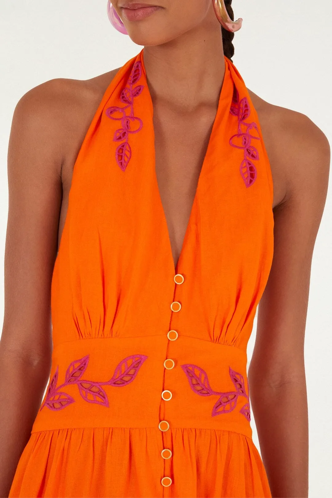 Orangee Fruit Richelieu Artisanal Lenzing™ Ecovero™ Euroflax™ Maxi Dress sold by FARM Rio product image thumbnail 2