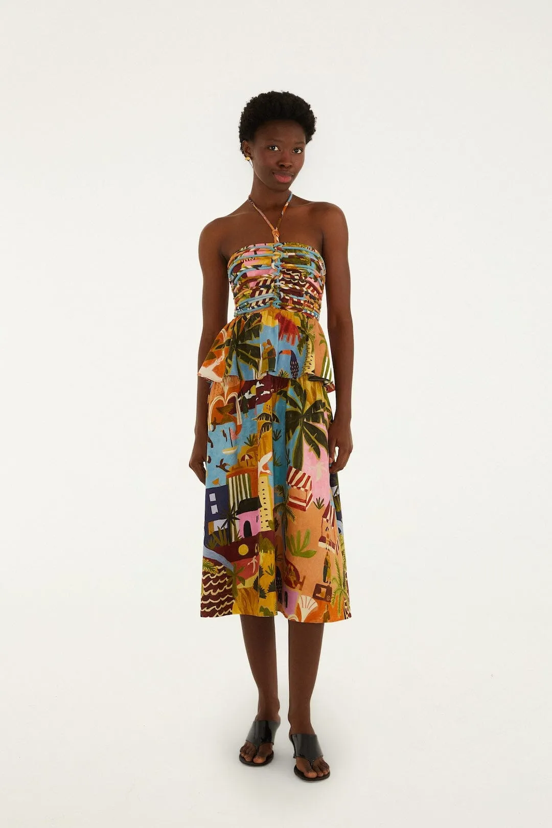 Multicolor Tropical Painting Midi Dress sold by FARM Rio