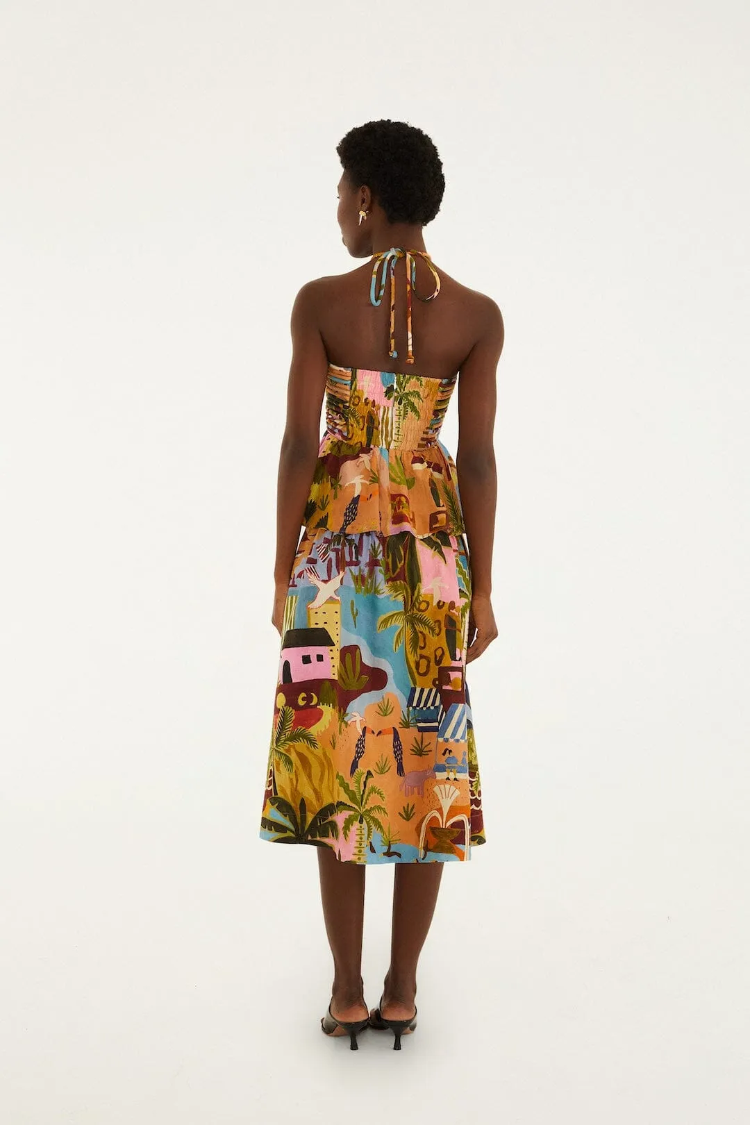 Multicolor Tropical Painting Midi Dress sold by FARM Rio product image thumbnail 3