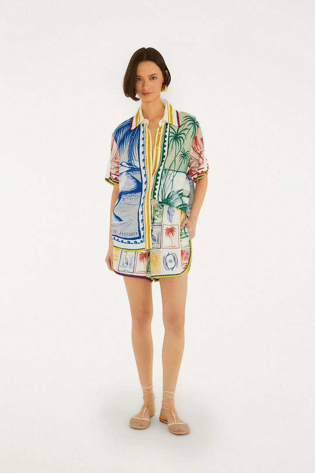 Off-White Brasil Vintage Crochet Lenzing™ Ecovero™ Euroflax™ Shorts sold by FARM Rio product image thumbnail 5