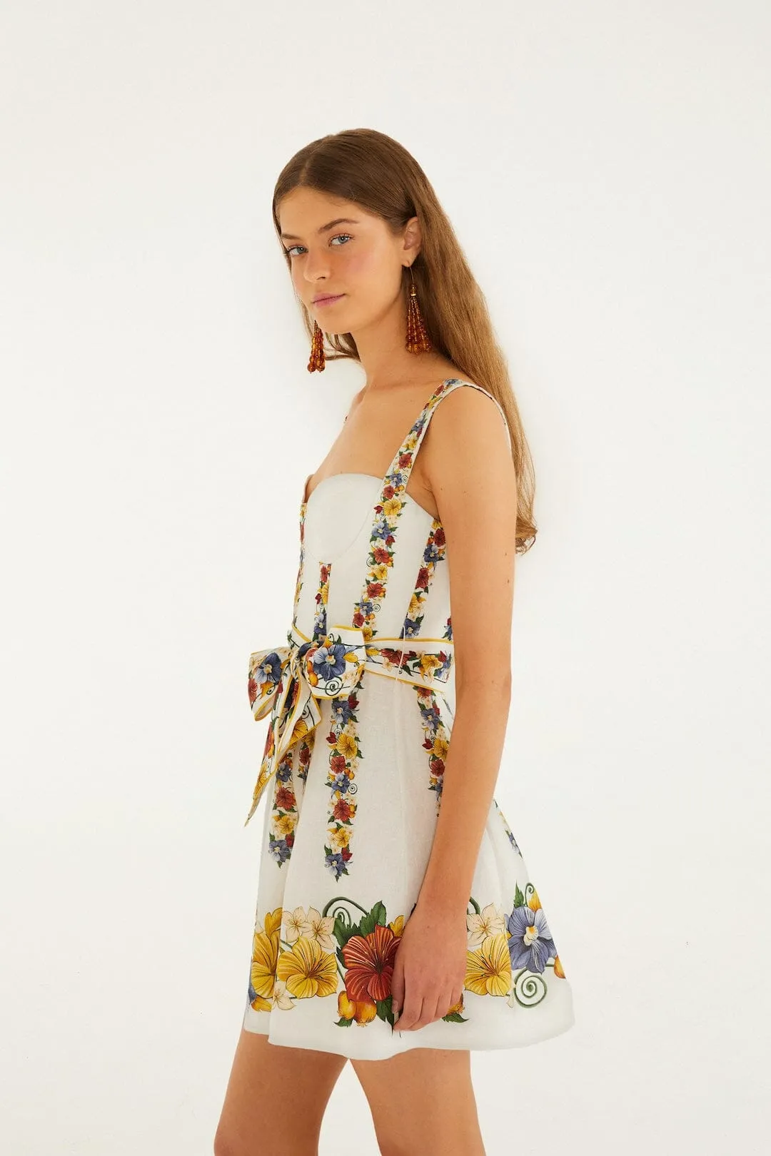 Off-White Tropi Belted Mini Dress sold by FARM Rio product image thumbnail 2