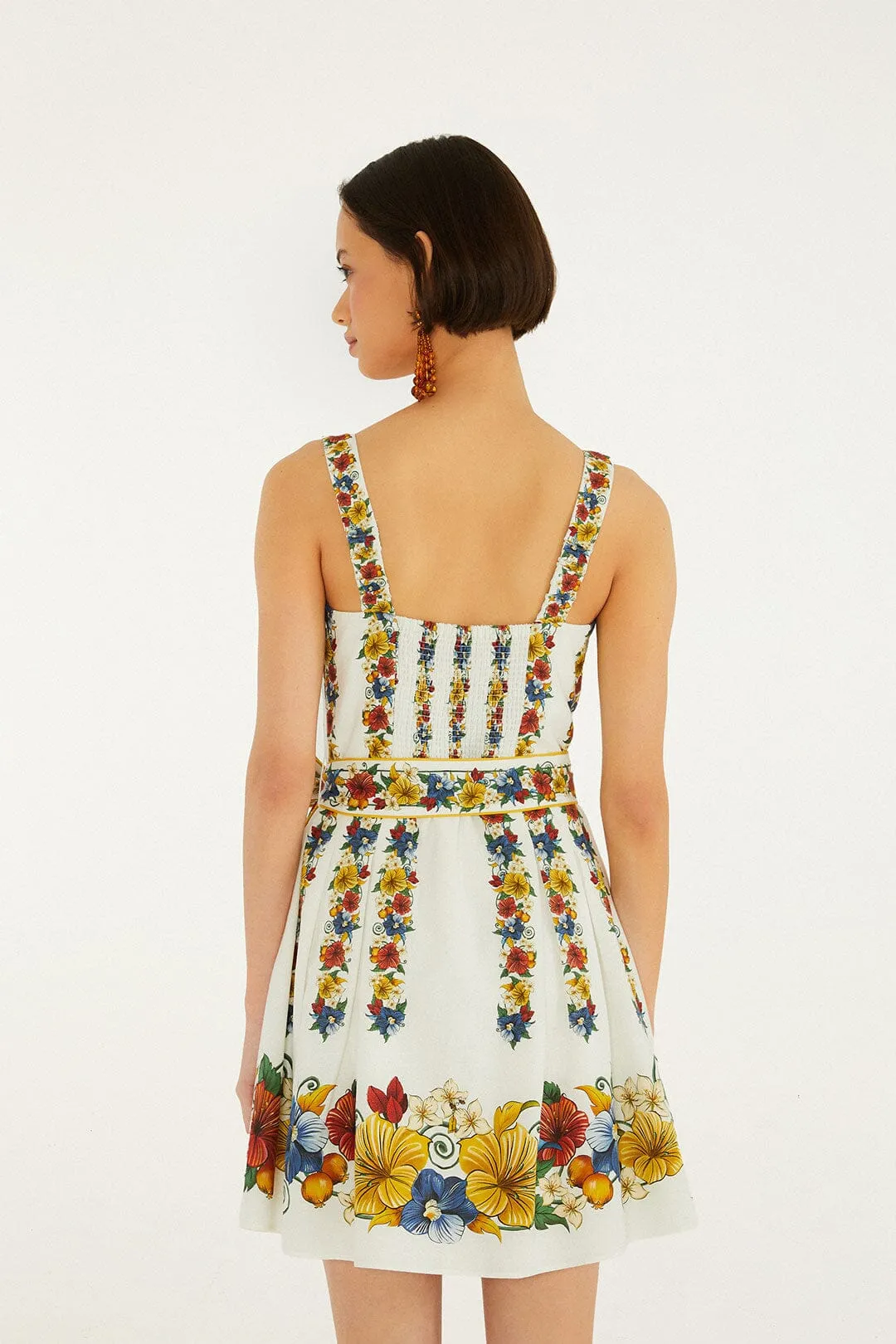 Off-White Tropi Belted Mini Dress sold by FARM Rio product image thumbnail 4