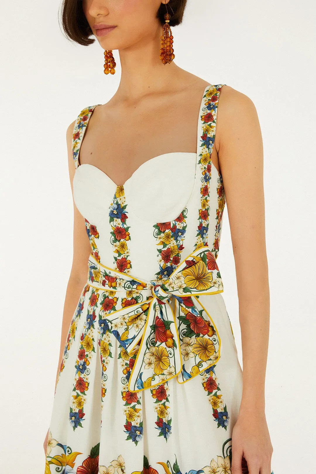 Off-White Tropi Belted Mini Dress sold by FARM Rio product image thumbnail 3