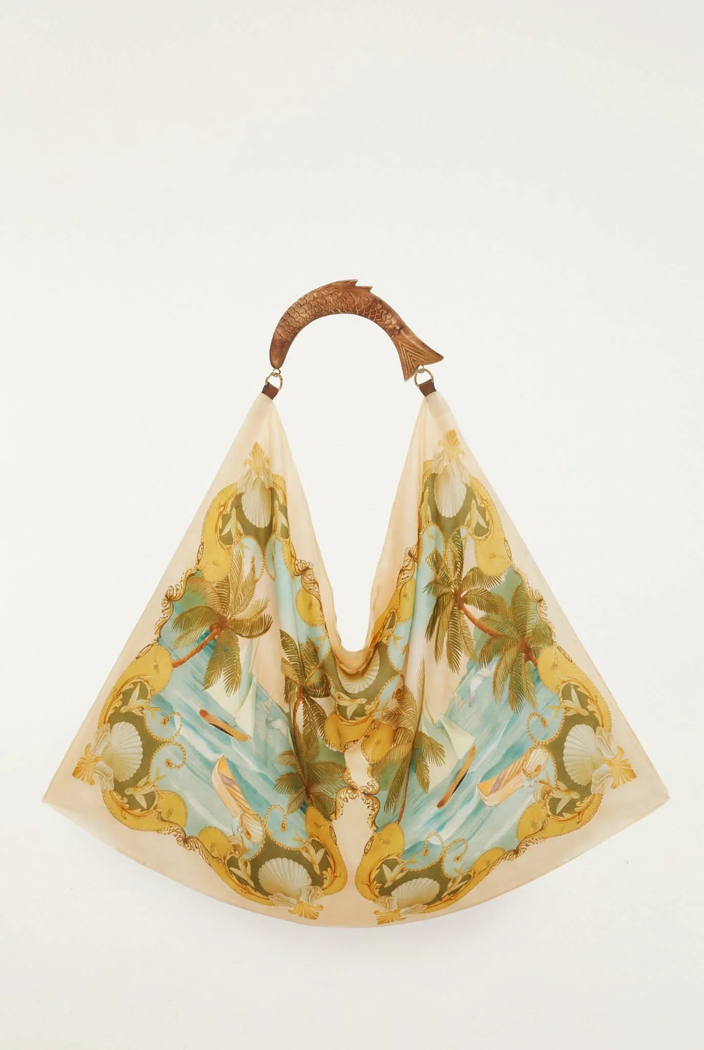 Sand Ocean Satin Medium Scarf Bag sold by FARM Rio