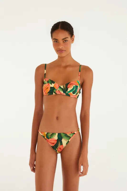 Golden Yellow Anthurium Basic Bikini Bottom made by FARM Rio